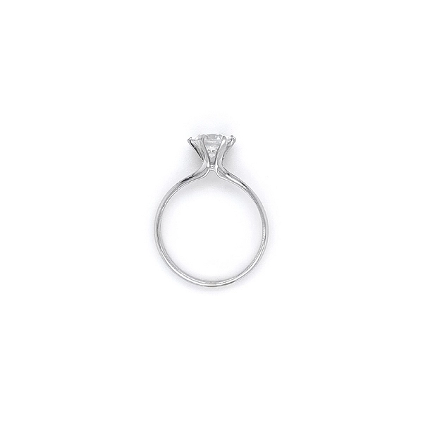 Engagement Ring with White Gold Zircon