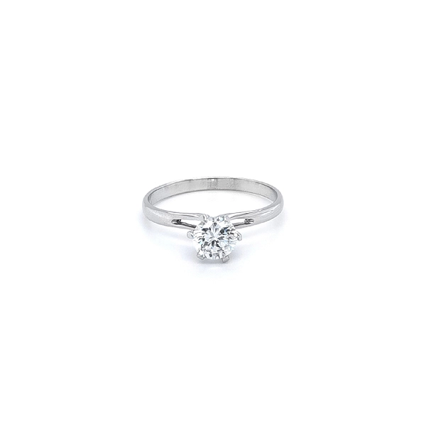 Engagement Ring with White Gold Zircon