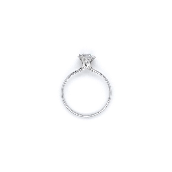 Engagement Ring with White Gold Zircon