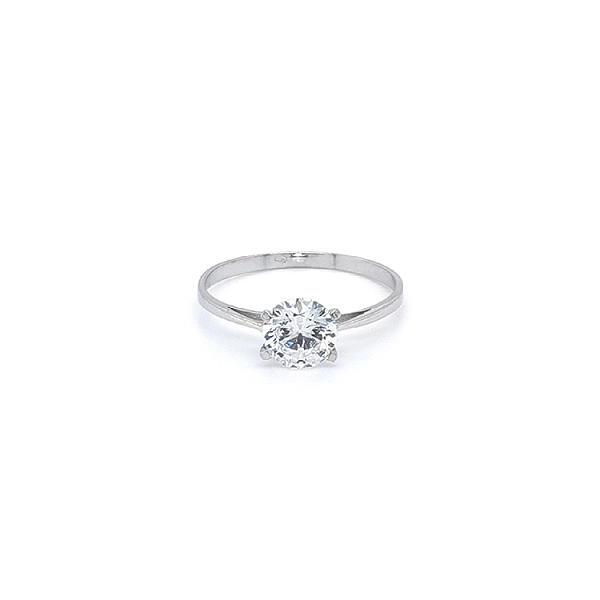 Engagement Ring with White Gold Zircon