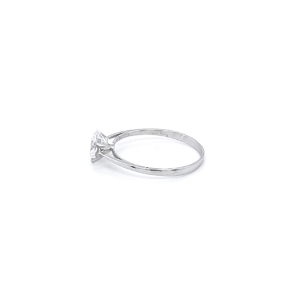 Engagement Ring with White Gold Zircon