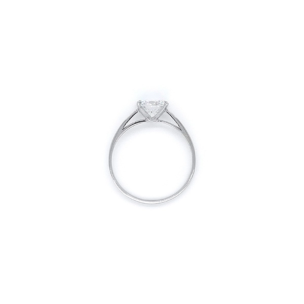 Engagement Ring with White Gold Zircon