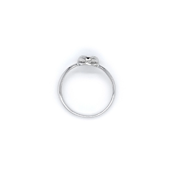 Engagement Ring with White Gold Zircon