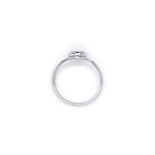 Engagement Ring with White Gold Zircon