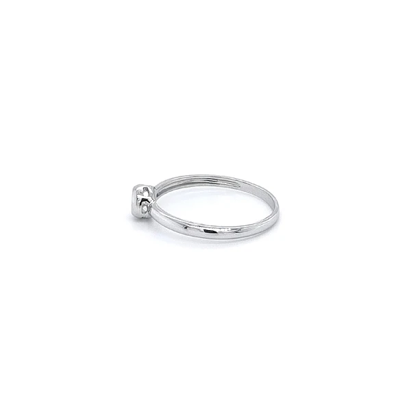 Engagement Ring with White Gold Zircon