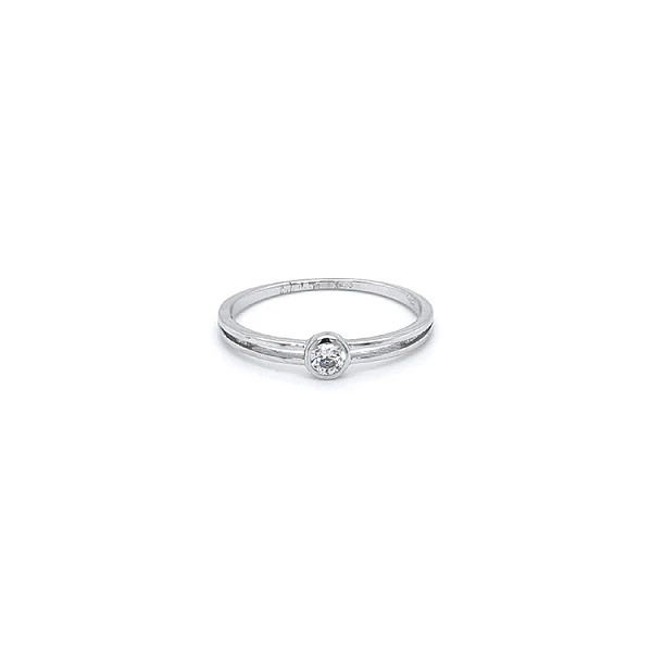 Engagement Ring with White Gold Zircon