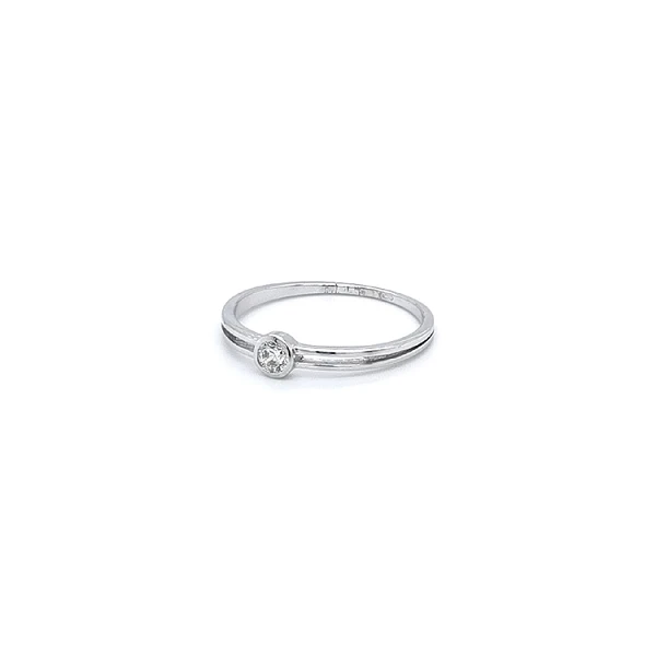 Engagement Ring with White Gold Zircon