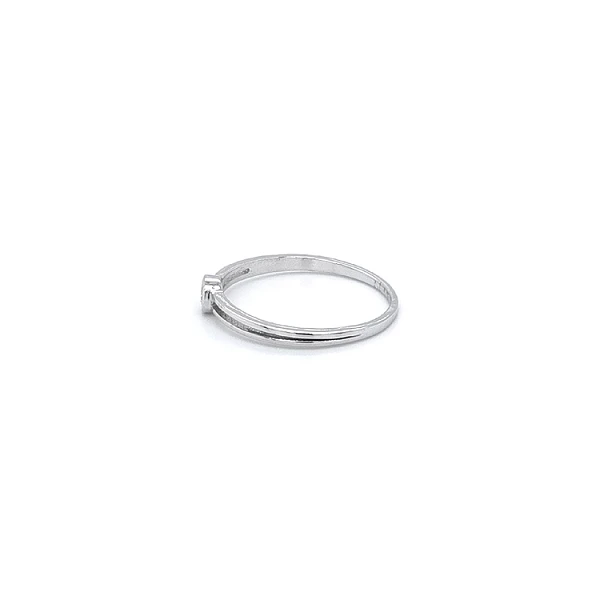 Engagement Ring with White Gold Zircon