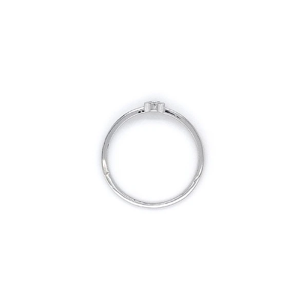 Engagement Ring with White Gold Zircon