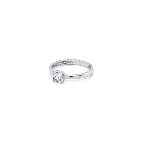 Engagement Ring with White Gold Zircon