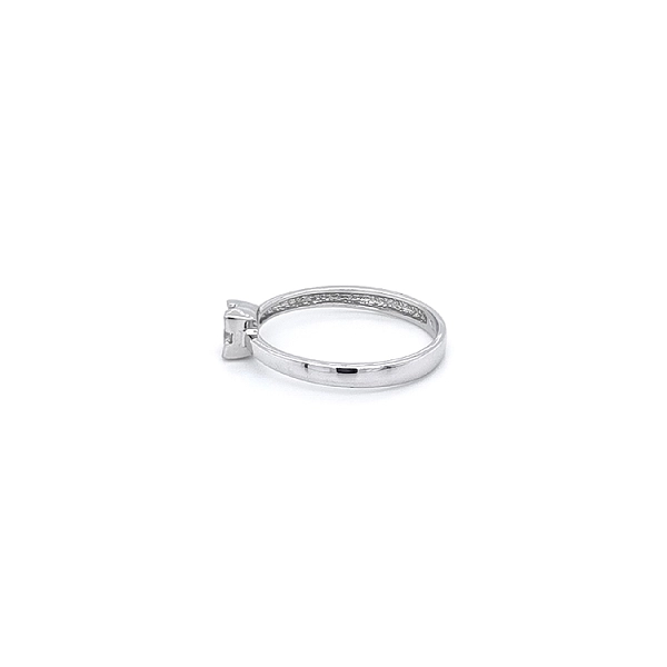 Engagement Ring with White Gold Zircon