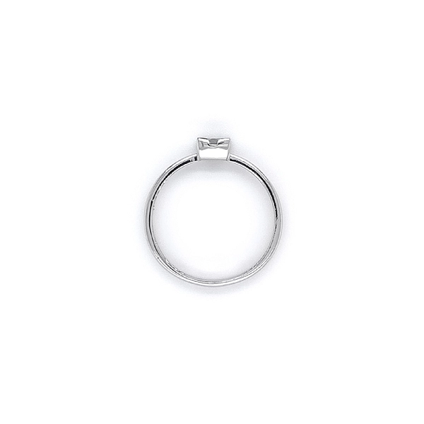 Engagement Ring with White Gold Zircon