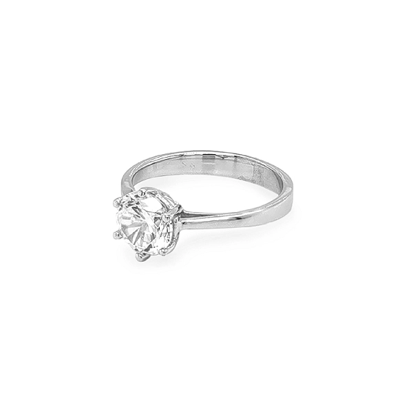Gold Engagement Ring with Zircon