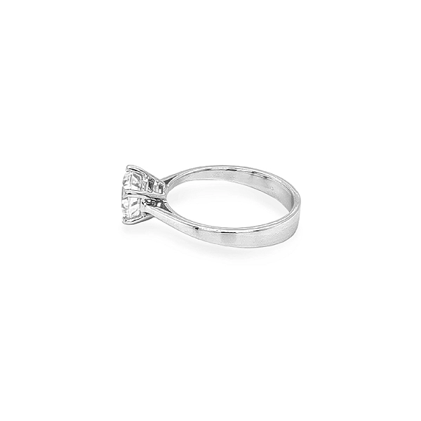 Gold Engagement Ring with Zircon