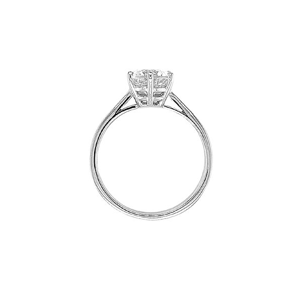 Gold Engagement Ring with Zircon