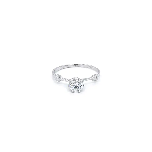 Engagement Ring with White Gold Zircon