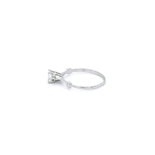 Engagement Ring with White Gold Zircon