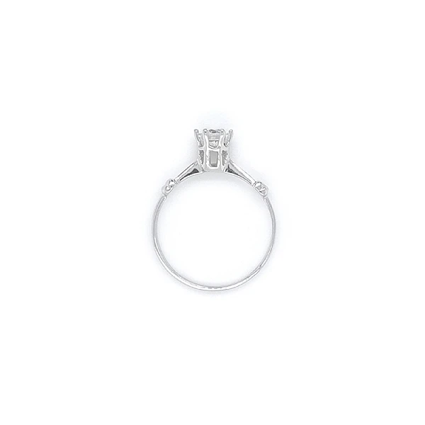 Engagement Ring with White Gold Zircon