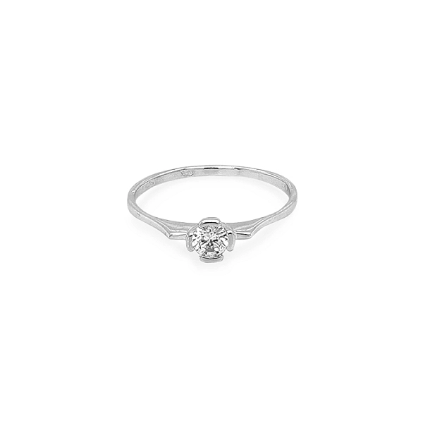 Gold Engagement Ring with Zircon