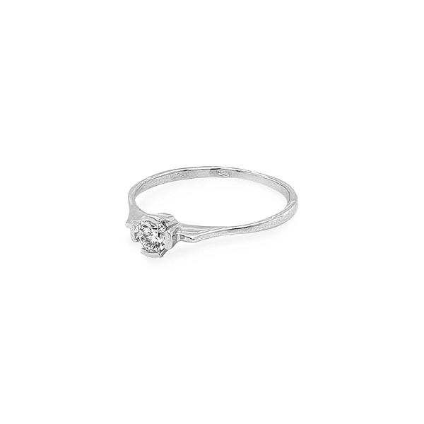 Gold Engagement Ring with Zircon