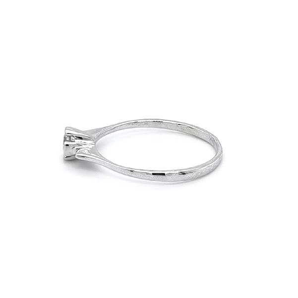 Engagement Ring with White Gold Zircon