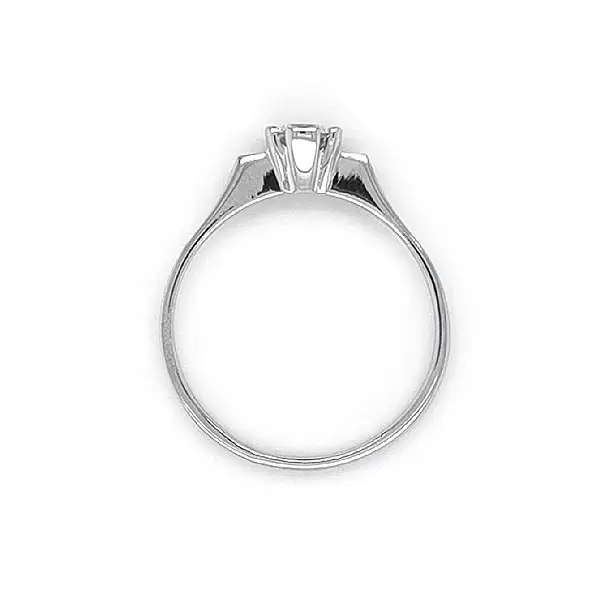 Engagement Ring with White Gold Zircon