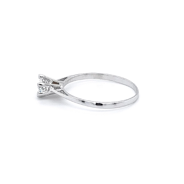 Engagement Ring with White Gold Zircon