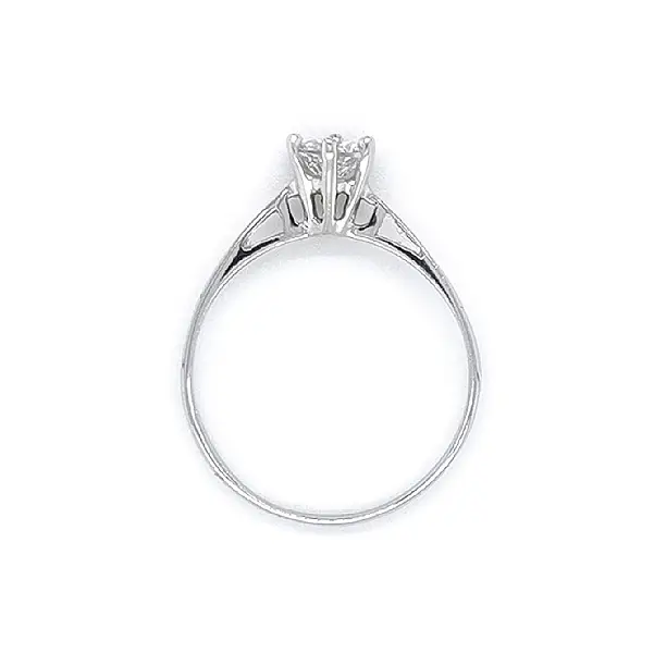 Engagement Ring with White Gold Zircon