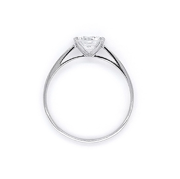 Engagement Ring with White Gold Zircon