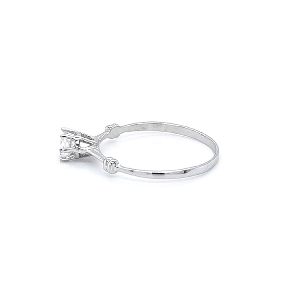 Engagement Ring with White Gold Zircon