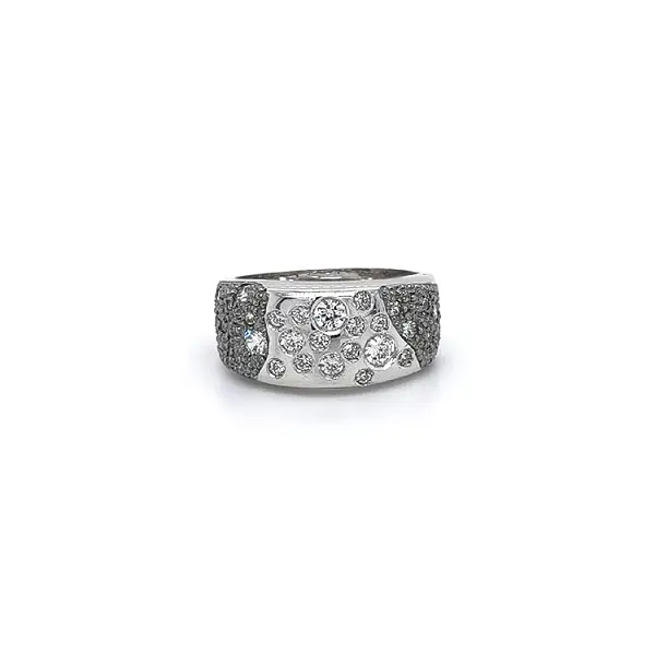 Ring with White Gold Zircons