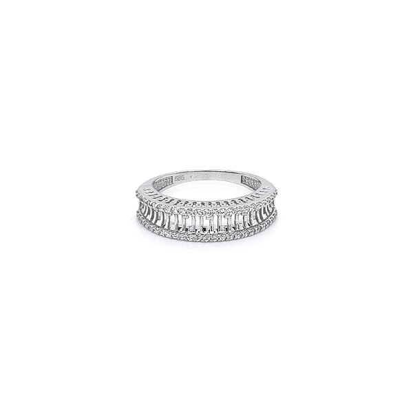 Ring with White Gold Zircons