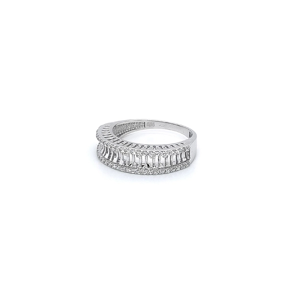 Ring with White Gold Zircons