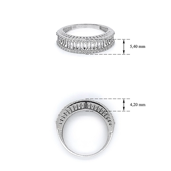 Ring with White Gold Zircons