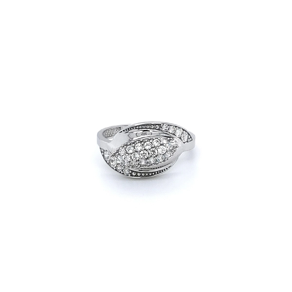 Ring with White Gold Zircons