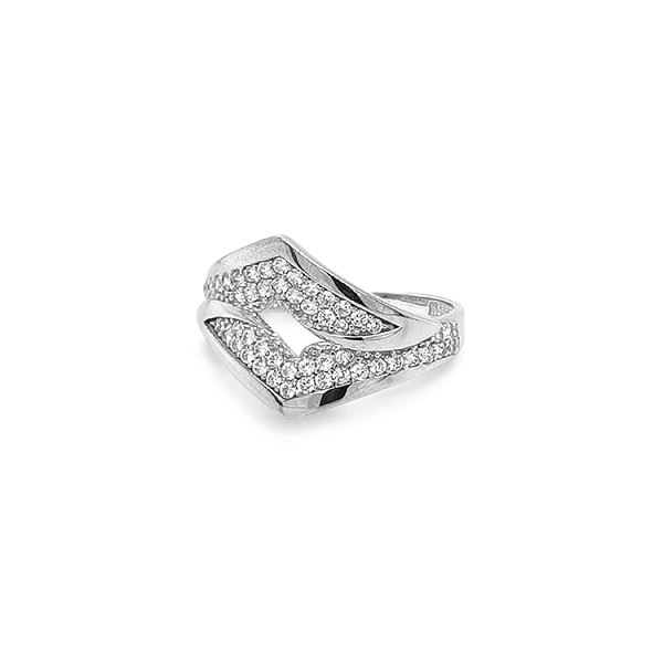 Gold Ring with Zircons
