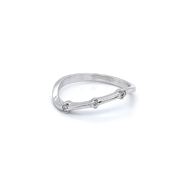 Ring with White Gold Zircons