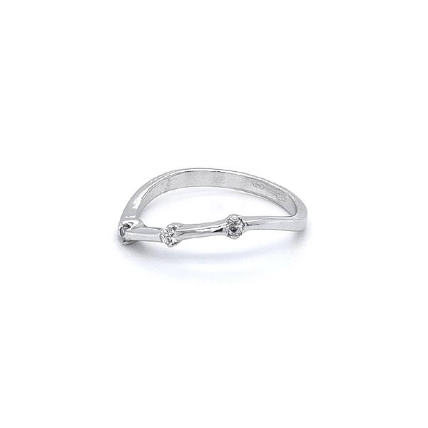 Ring with White Gold Zircons