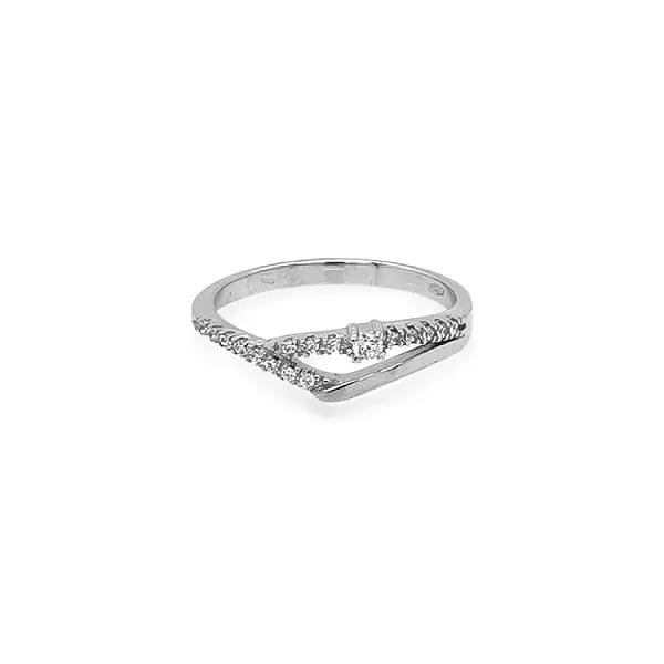 Gold Ring with Zircons