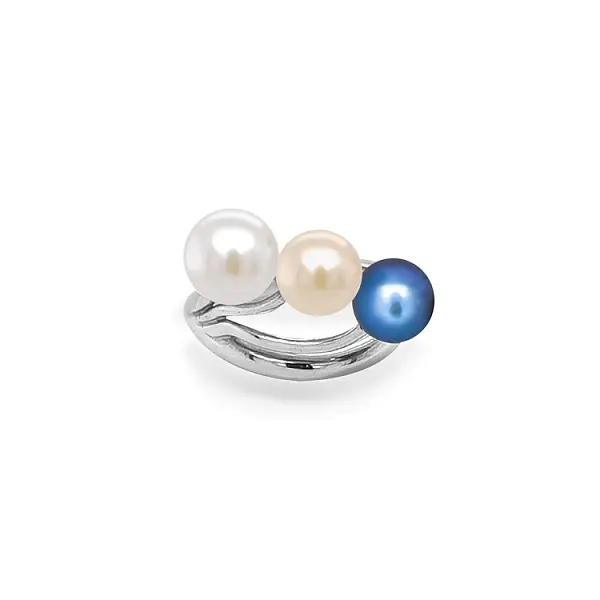 Gold Ring with Colored Pearls