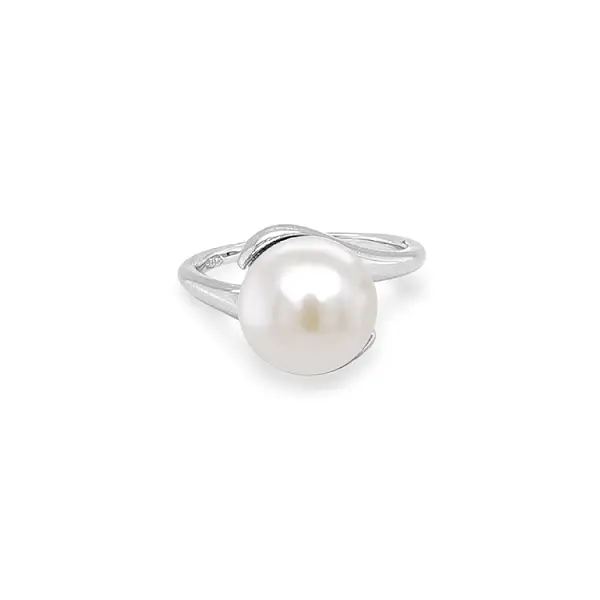 Gold Ring with Pearl and Zircones