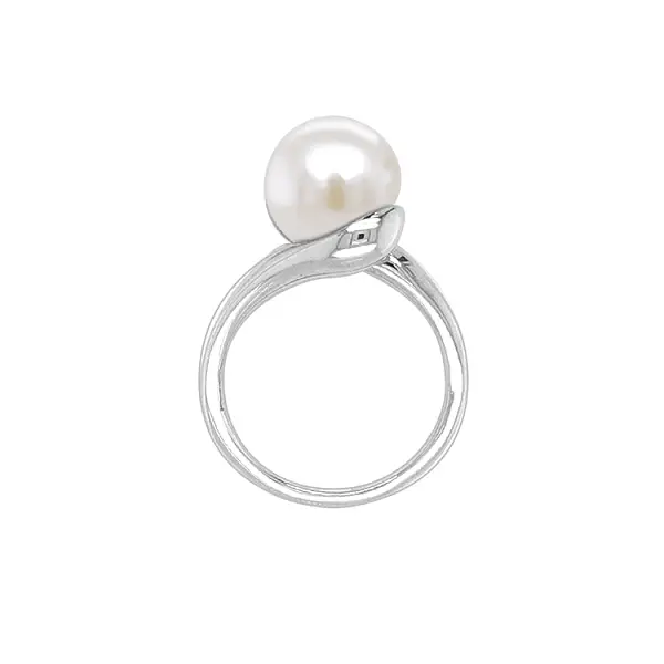 Gold Ring with Pearl and Zircones