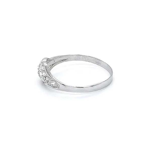 Ring with White Gold Zircons