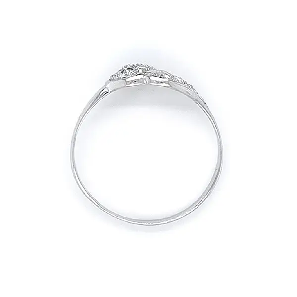 Ring with White Gold Zircons