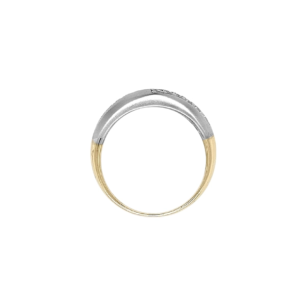 Gold Ring with Zircones made of Combined Gold