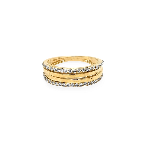 Gold Ring with Zircons