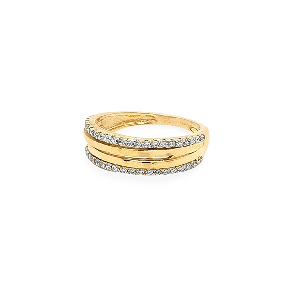 Gold Ring with Zircons