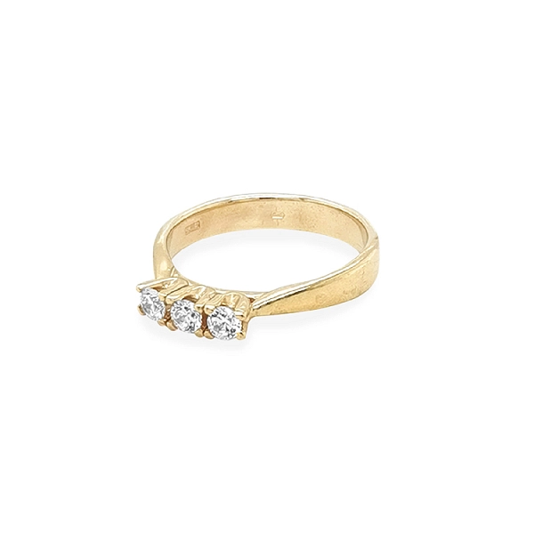 Gold Ring with Zircons