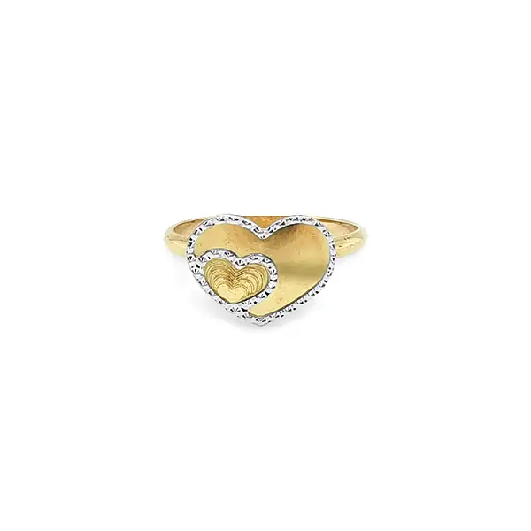 Gold Ring in Heart Shape