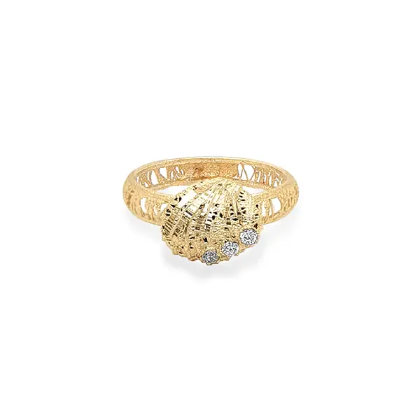 Gold Ring with Zircons
